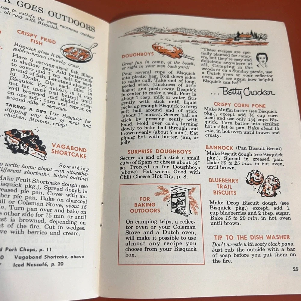 Vintage Lets Eat Outdoors Cookbook Mid Century Picnic BBQ Camping Recipes SPAM